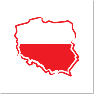 Polish Flag Map Polska Posters and Art